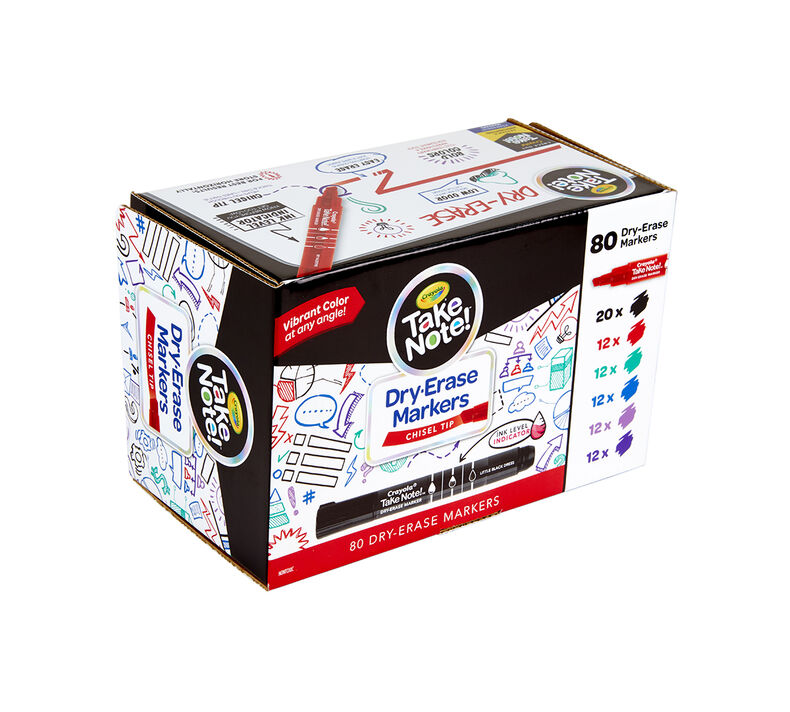 Take Note Dry Erase Markers, 80 Count
